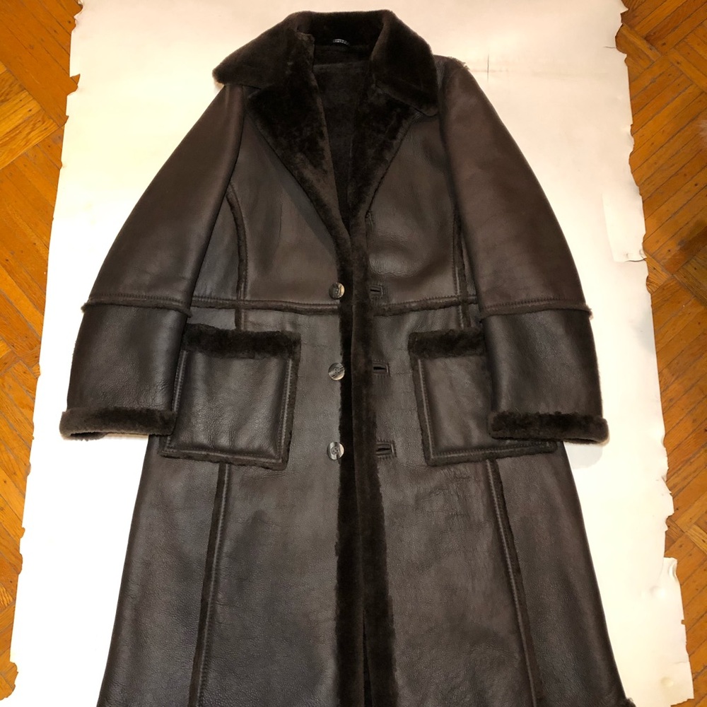 Wolff Women’s Authentic Fur Sheepskin Brown Coat